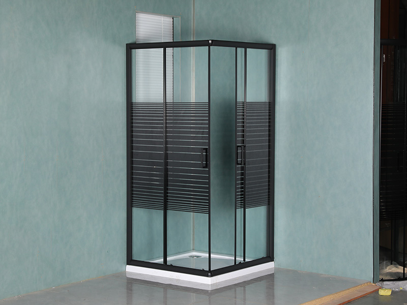 کابین دوش کشویی مربعی پروفیل آلومینیومی مشکی SQ با دستگیره دو سوراخ کابین دوش کشویی مربعی پروفیل آلومینیومی مشکی SQ با دستگیره دو سوراخ