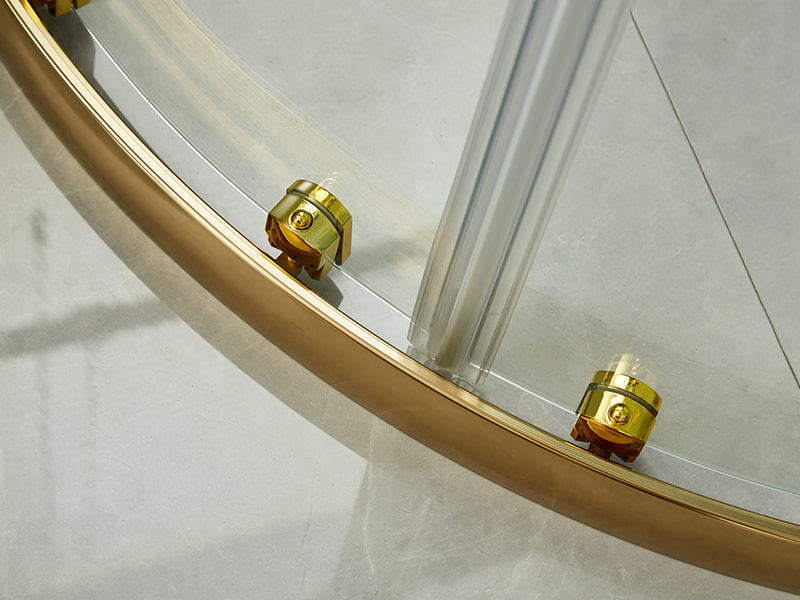 کابین دوش کشویی SE، شیشه شفاف، پروفیل آلومینیومی طلایی، دستگیره دو سوراخ، بدون سینی کابین دوش کشویی SE، شیشه شفاف، پروفیل آلومینیومی طلایی، دستگیره دو سوراخ، بدون سینی