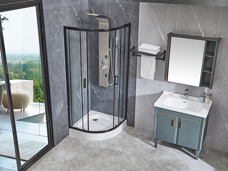 درب شیشه ای کشویی SE برای کابین دوش، پروفیل آلومینیومی مشکی درب شیشه ای کشویی SE برای کابین دوش، پروفیل آلومینیومی مشکی