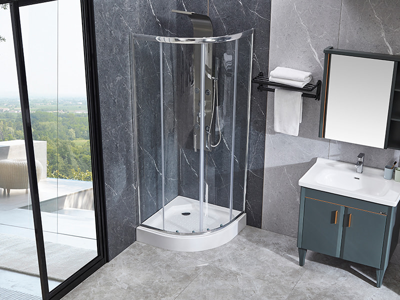 کابین دوش کشویی پروفیل آلومینیومی SE کروم برای حمام کابین دوش کشویی پروفیل آلومینیومی SE کروم برای حمام