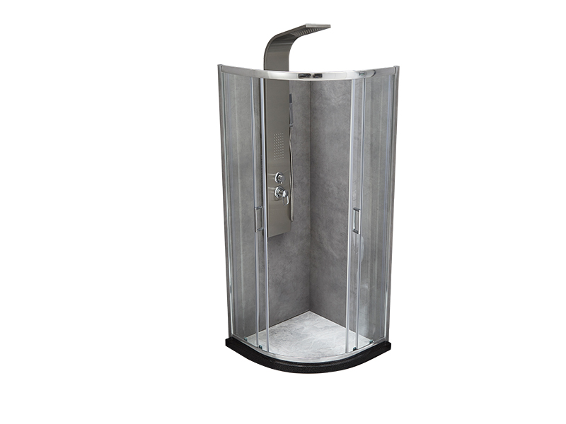 کابین دوش کشویی SE، شیشه شفاف، پروفیل آلومینیومی کروم، دستگیره دو سوراخ، بدون سینی کابین دوش کشویی SE، شیشه شفاف، پروفیل آلومینیومی کروم، دستگیره دو سوراخ، بدون سینی