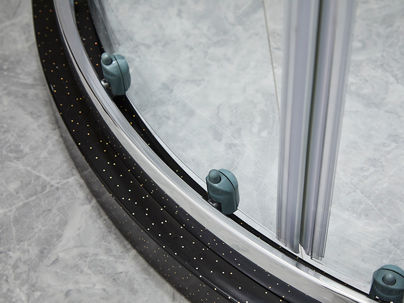 کابین دوش کشویی SE، شیشه شفاف، پروفیل آلومینیومی کروم، دستگیره دو سوراخ، بدون سینی کابین دوش کشویی SE، شیشه شفاف، پروفیل آلومینیومی کروم، دستگیره دو سوراخ، بدون سینی