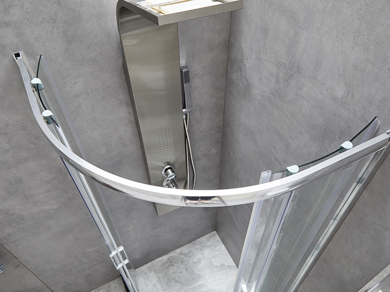 کابین دوش کشویی SE، شیشه شفاف، پروفیل آلومینیومی کروم، دستگیره دو سوراخ، بدون سینی کابین دوش کشویی SE، شیشه شفاف، پروفیل آلومینیومی کروم، دستگیره دو سوراخ، بدون سینی