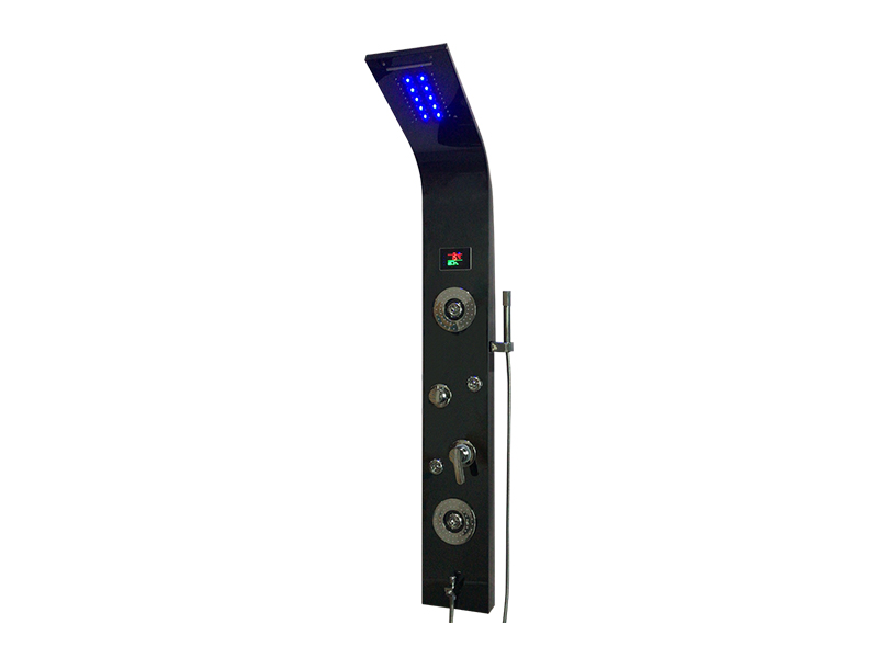 پانل دوش از جنس استنلس استیل مشکی EC-1022 با نور LED
