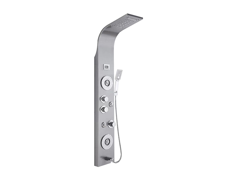 پانل دوش فولاد ضد زنگ EC-1017 با 2 جت بزرگ و 5 جت کوچک